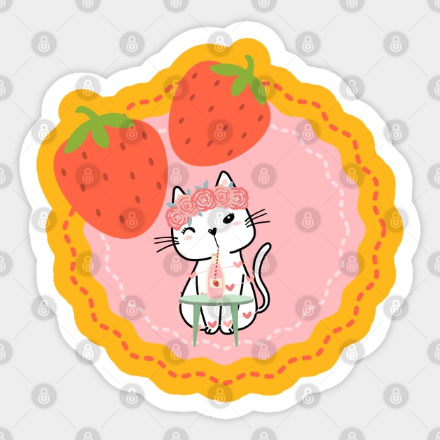 Strawberry shortcake Sticker by tubakubrashop